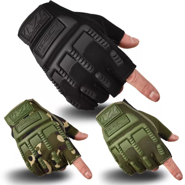 1 par de guantes tácticos sin dedos de verano militares hombres mujeres protección de nudillos