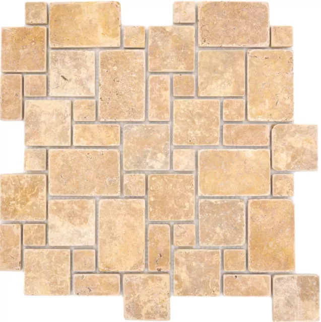 Naturstein Mosaikfliesen Marmor goldgelb matt Wand Küche 40-FP51_f | 10 Matten