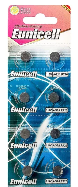 ENVOI SOUS SUIVI EUNICELL 8 Piles AG2 329  LR726 V396 SR726SW 1,5v