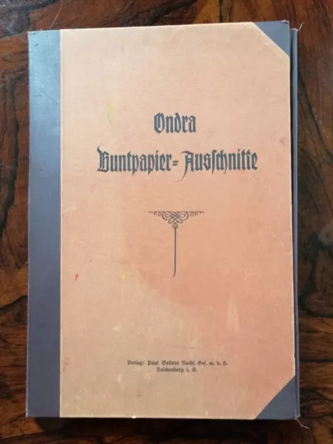 Rarität Mappe Ondra Buntpapierausschnitte 30 Farblithographien Jugendstil-Juwel