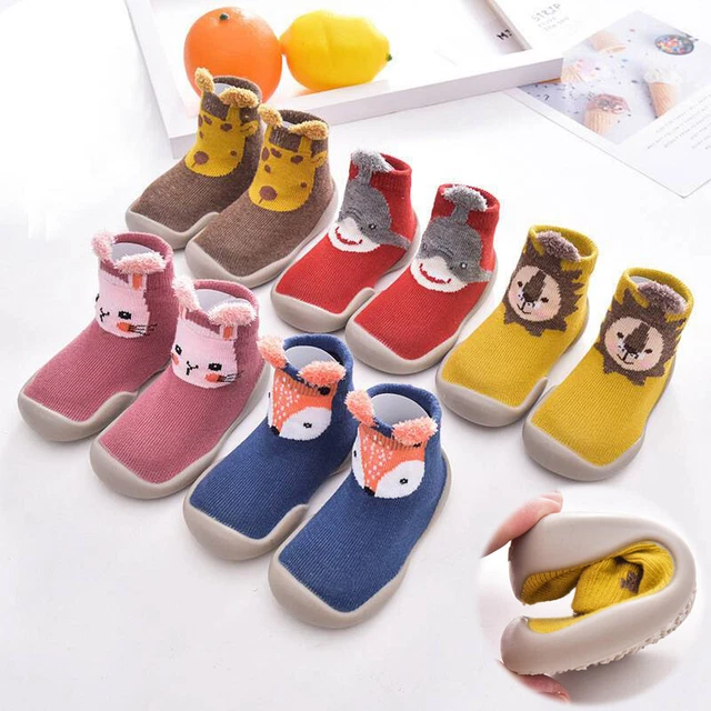 Slippers Socks Kids Baby Girl Boys Toddler Anti-slip Cotton Shoes Warm Winter