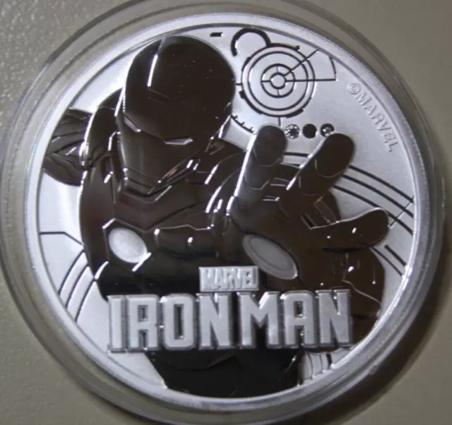 2018 Tuvalu $1 Silver 1oz Marvel™-Iron Man™ #F6043 Marvel Comics™ ST-BU