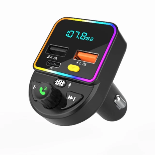 Trasmettitore auto FM caricabatterie rapido adattatore radio lettore mp3 Bluetooth 5.0 wireless