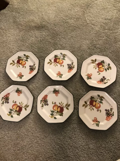 Johnson Brothers Fresh Fruits Tea Plates X6. Vgc