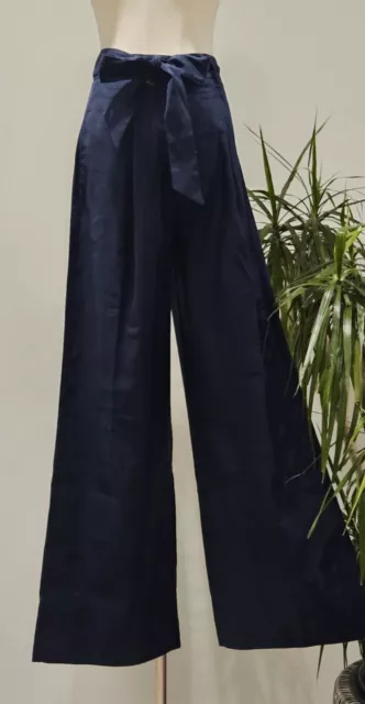 Trenery Country Road  Night Sky Pleated Wide Leg  Pants Size 14, L Bnwt Rrp $199
