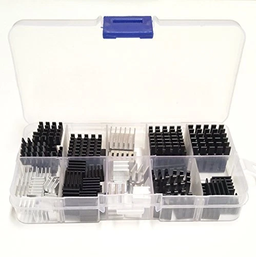 100pcs Heatsink Assortment Kit Small Cooler Aluminum Heat Sink Set for Coolin...