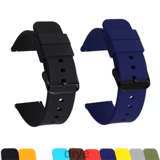 Quick Fit Watch Bracelet 10mm-24mm Silicone Rubber Watch Strap Band Unisex