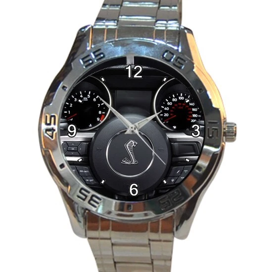Hot item!!! mustang shelby steering wheel Sport Metal Watch