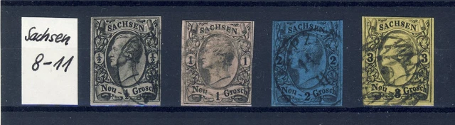 Altdeutschland (3), Sachsen, Mi. - Nr. 8 - 11, gestempelt