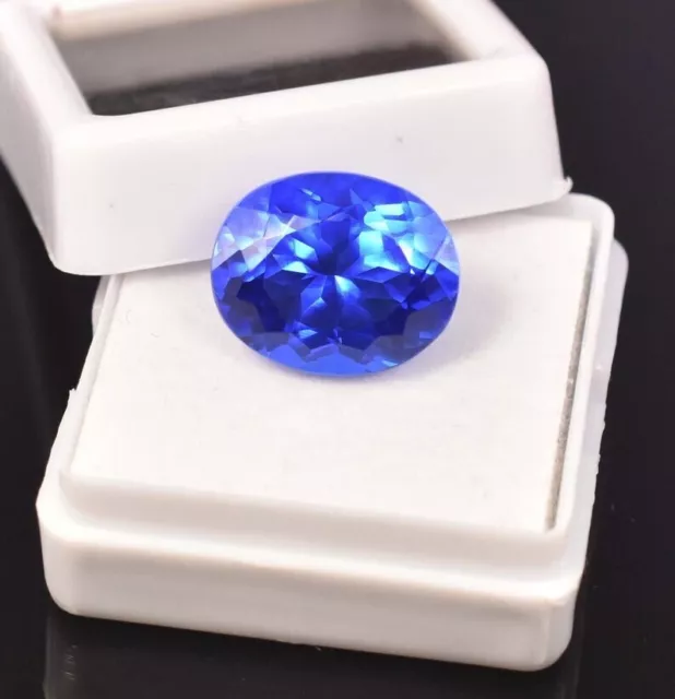 10-12 Carat Naturel Desseré Tanzanite Bleue Certifié Coupe Ovale Forme Gemme