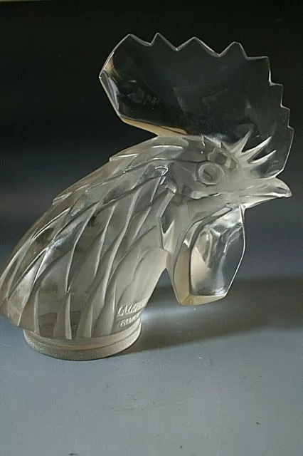 Rene Lalique "Tete De Coq" Mascota De Coche De Cristal - 1928