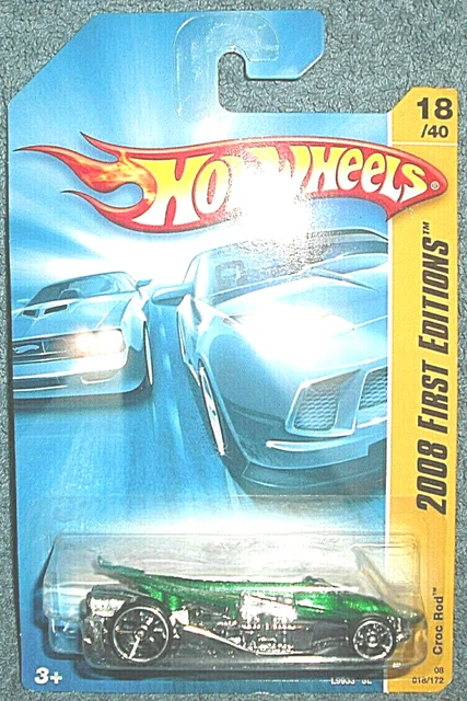2007 Hot Wheels Croc Rod 2008 First Editions 1:64 Green & Silver Diecast Car New