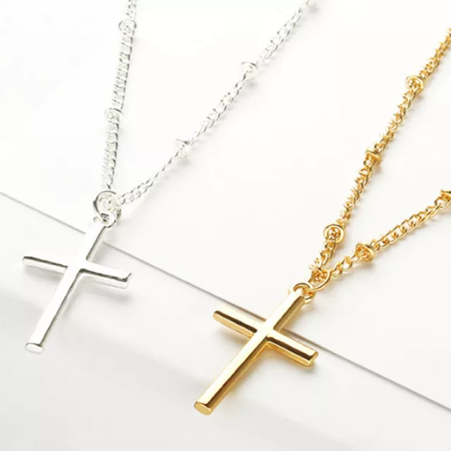 Edelstahl Silber Jesus Christus Kreuz Anhänger Halskette Kette Für Männer G