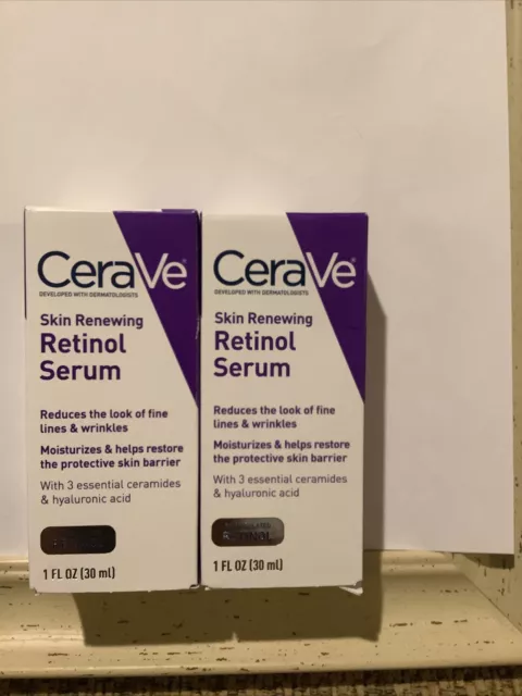 CERAVE SKIN RENEWING Retinol Serum 1 Oz Boxed* (Lot Of 2) $30.00 - PicClick