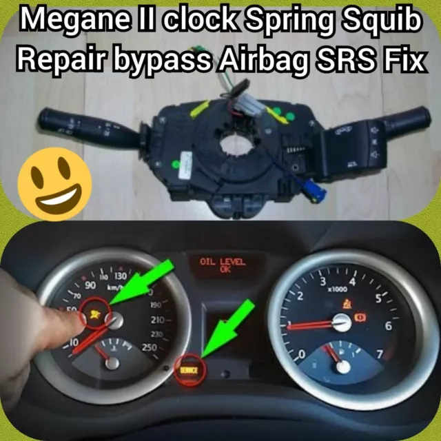 #RENAULT MEGANE II CLOCK SPRING AIR BAG SQUIB COUPLING WIPER - Bypass Repair Fix