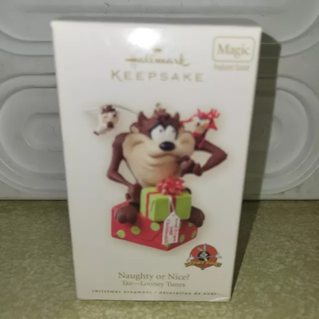 2008 NEW Hallmark Keepsake Looney Tunes Naughty Or Nice Taz Christmas Ornament