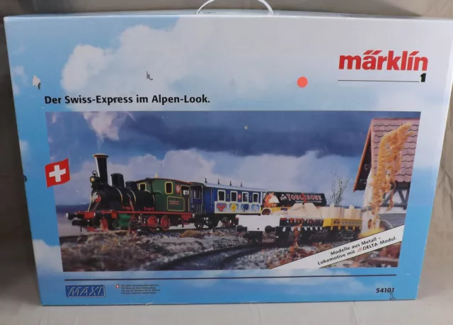 Marklin 54101 Maxi Der Swiss-Express Metal 1 Gauge Train Set Engine Not Running