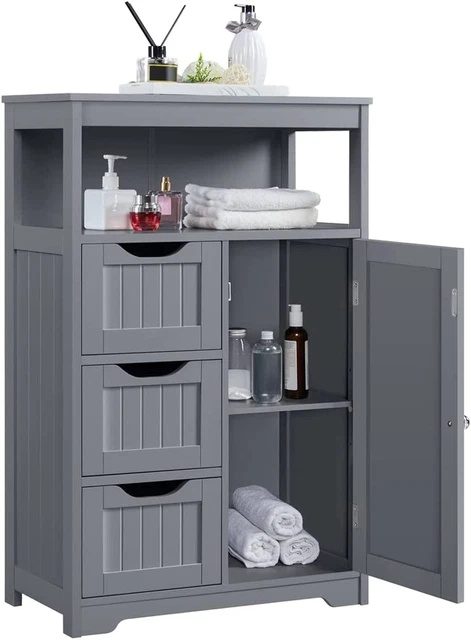 HOMCOM Mobiletto Bagno con Ripiano e Anta a Pressione Bianco | Italy