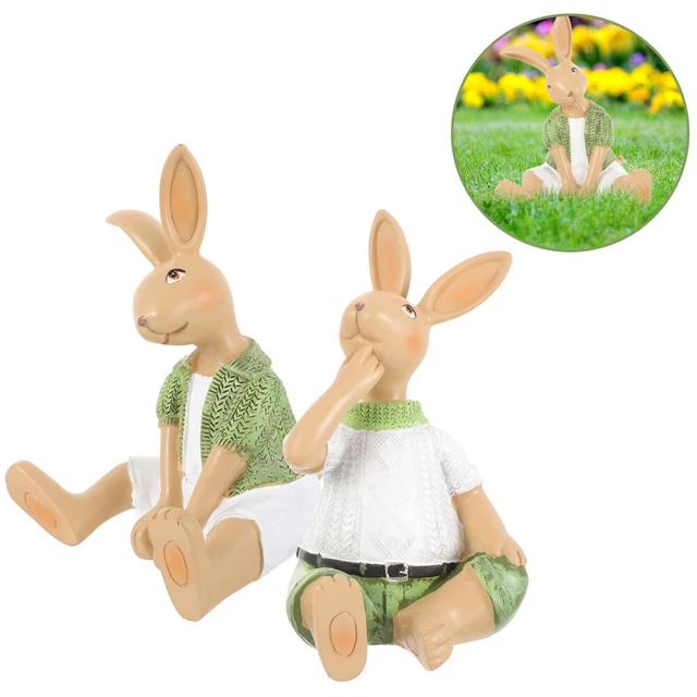 1 Paar entzückender Simulation Hase Figur in Kaninchenform Statue Outdoor Garten