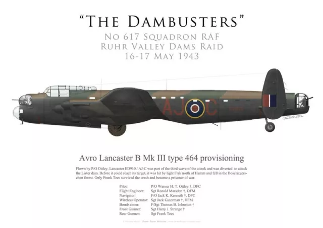 Print Avro Lancaster, P/O Ottley, 617 Squadron, Operation Chastise (by G. Marie)