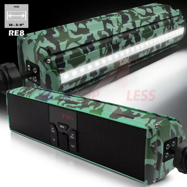 Bluetooth Motorcycle Stereo Speakers Soundbar Audio System MP3 USB ATV 4Wheeler