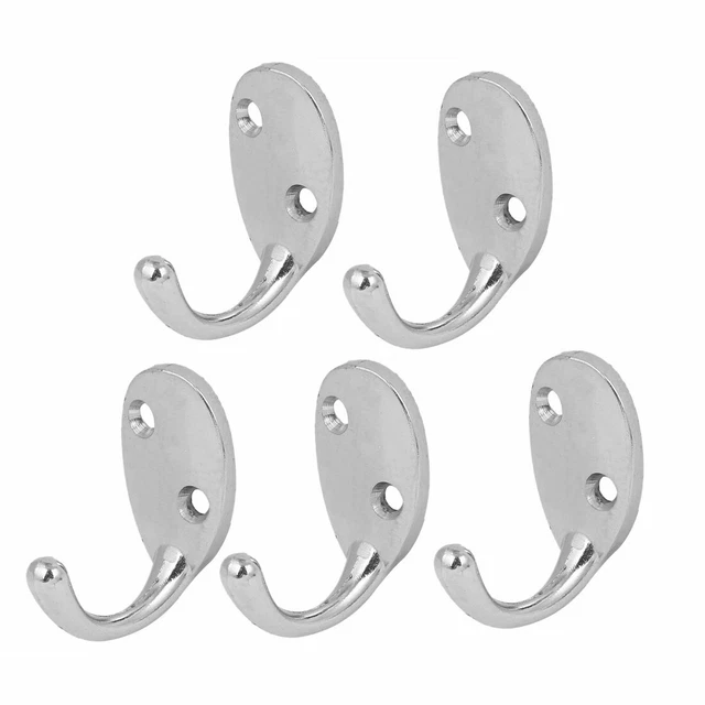 Coat Towel Umbrella Single Hook Hanging Screw Mount Zinc Alloy Wall Hanger 5pcs