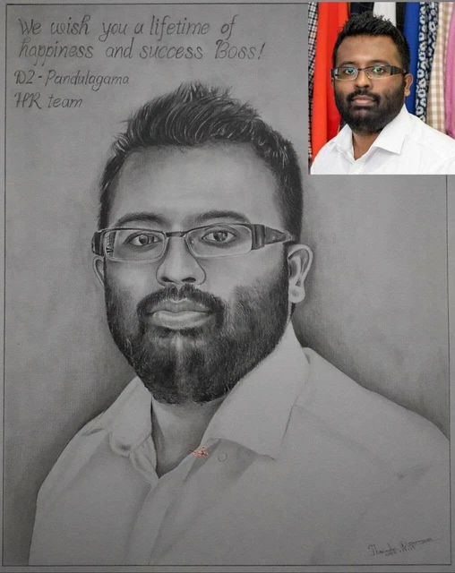 CUSTOM PORTRAIT DRAWING From Photo Wall Art Gift Convert To Pencil Art