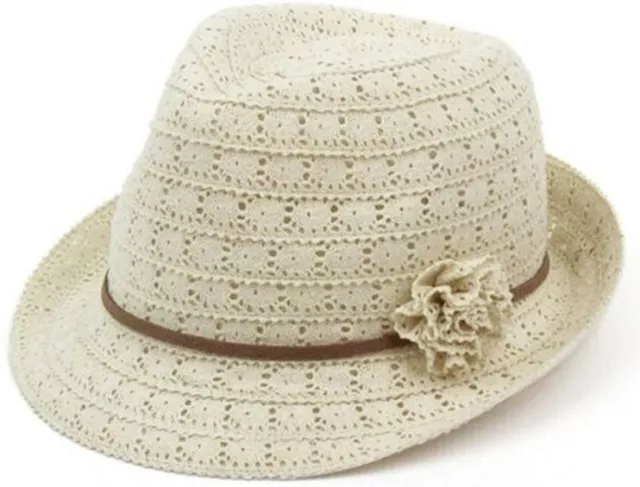PACKABLE WOMEN'S HAT Summer Fedora 7” Cap Sun Reed Wicker Style cowboy  £16.93 - PicClick UK