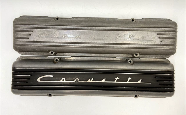 GM Corvette 3726086 Valve Covers 7 Fin (One Pair) "2 Pcs" Solid Aluminum Vintage