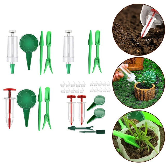 Gabinet Carré De Semis - 30x30 Cm - Kit Outil De Jardinage Avec Guide D'espacement Et Plantoir - Pour Potager Surélevé, Jardin Carré - 3