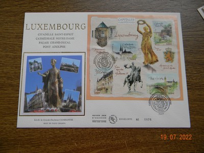 2003 Enveloppe 1Er Jour Gf  Capitales Euroëennes Luxembourg