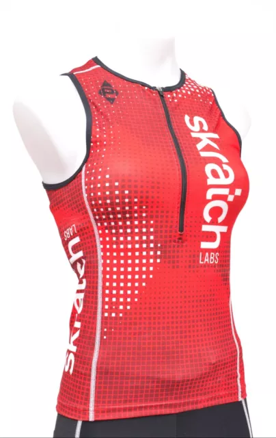 Panache skratch LABS Women Sleeveless Triathlon Singlet XS 1/2 Zip Top Race Aero