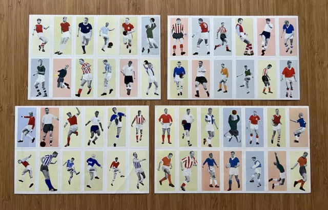 Fleetway FULL SET 50 Star Footballers of 1963 CHARLTON BANKS MOORE - UNCUT SHEET