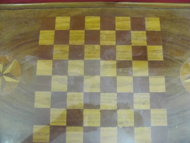 Antique Wooden Handmade Inlaid Chessboard Tray 3