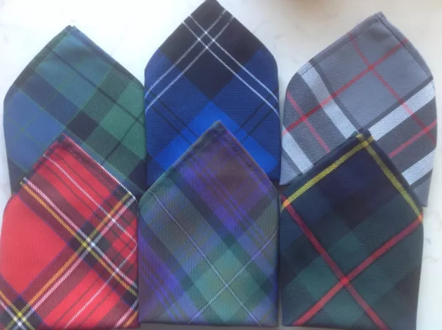 *NEW* Gents Mens Tartan Pocket Square Handkerchief Hankie - Various Tartans