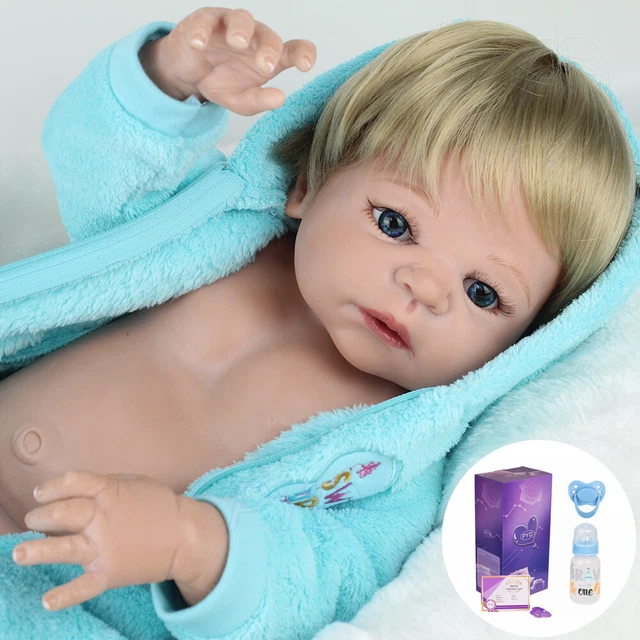 US Lifelike Reborn Baby Dolls Weighted Toddler Boy Doll Full Body Vinyl Silicone