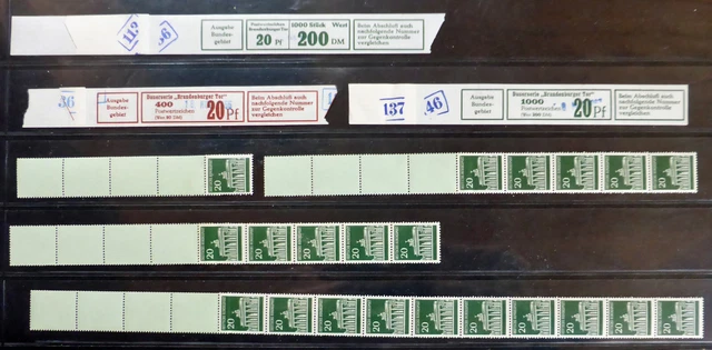 Bund 1966 "Brandenburger Tor" Rollenmarken Mi. Nr. 507 **-LOT  TOP!!!