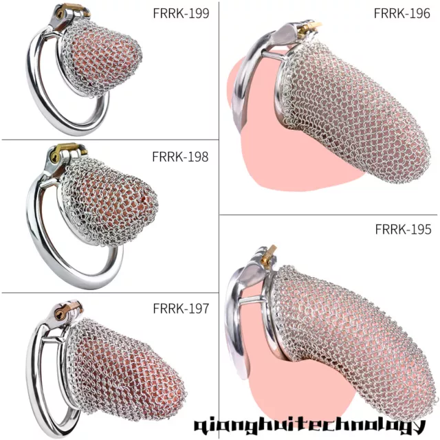 Hollow Mesh Chastity Cage Device PU Belt Band Stainless Steel Lock 2024 New