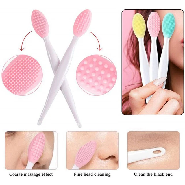 LIP NOSE EXFOLIATING Scrub Brush Silicone DoubleSided Soft Face Clean