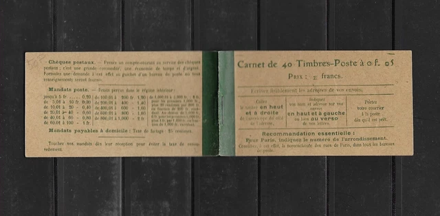 Couverture de carnet de timbres avec 4 timbres collés