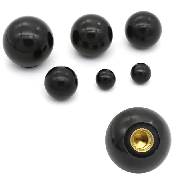 Black plastic M4/M5/M6/M8/M10/M12 thread ball shaped head clamping nuts knob SN❤