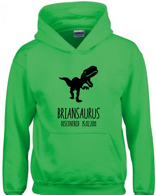 Dinosaur Personalised Hoodie Kids Boys Girls Hoodies Dinosaur Kids Sweatshirt