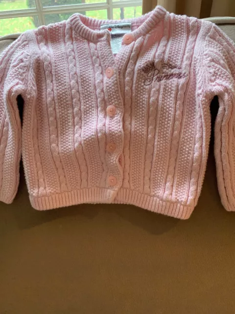 Walt Disney World Princess Baby Girl  Size 12 Months Pink Cardigan Sweater