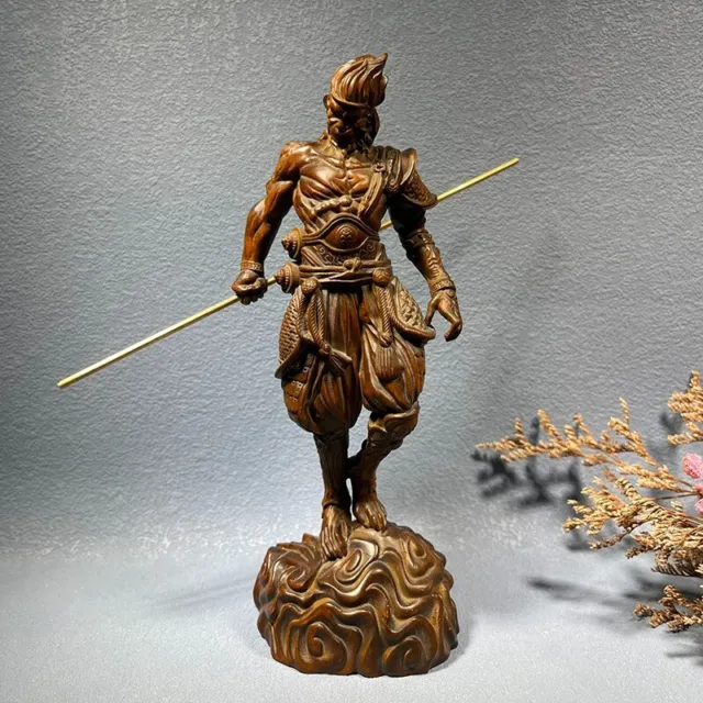BY188-  18X 7X4.5 CM  Boxwood Carving Figurine Statue : Sun Wu Kong Monkey King