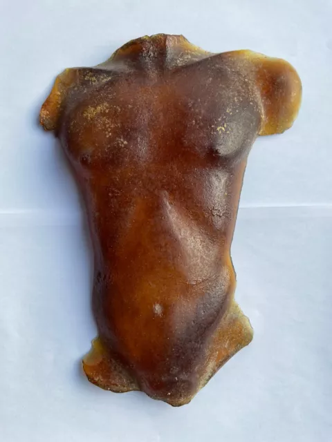 daum Art Nouveau Pate De Verre Amber Sculpture Torso . Signed daum france