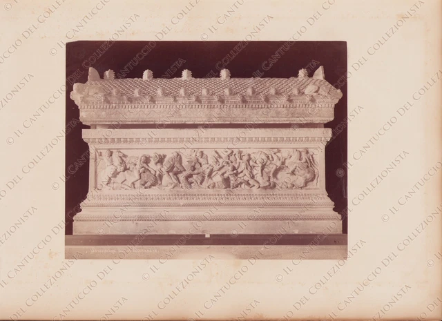 TURCHIA Istanbul Sidone Sarcofago di Alessandro ellenistico Foto albumina