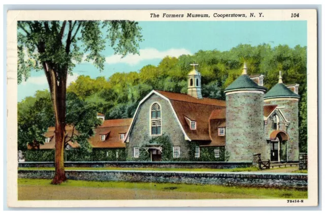 1951 Farmers Museum Exterior Building Chapel Tree Cooperstown New York Postcard