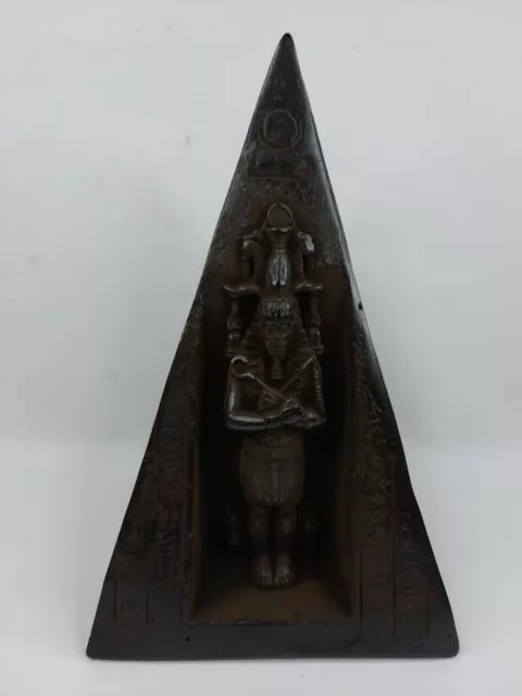 SPHINX PYRAMIDS VINTAGE EGYPT Geschnitzte Pyramide Osiris Statue Stein...