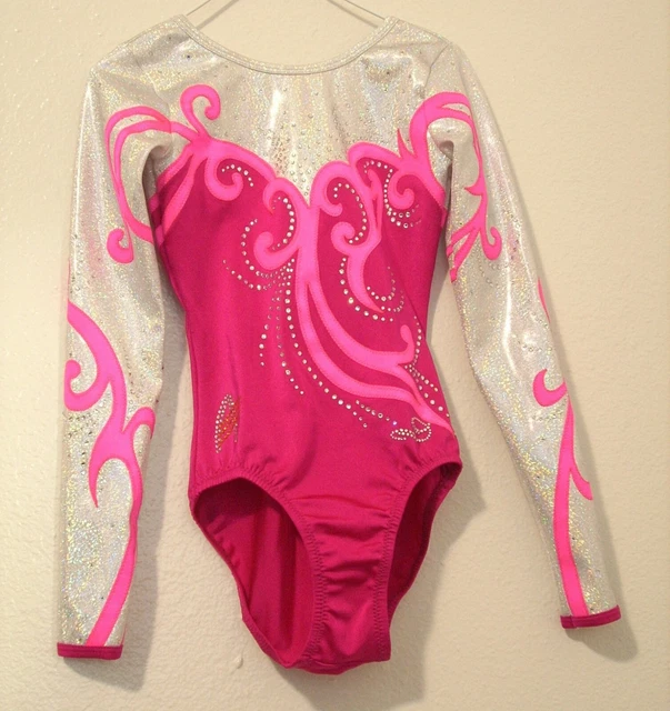 Dreamlight Leotard 12-14 CL Pink White Longsleeved Dreamlight Leotard 12-14 CL Pink White Longsleeved