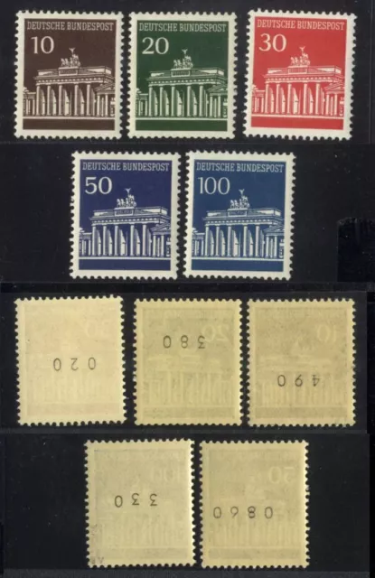 Bund, MiNr. 506-510 v R postfrisch Rollenmarken mit Nummer, geprüft Schmidl BPP